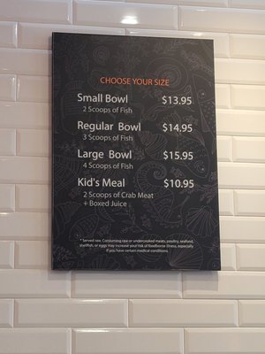 Menu photo 6 Poki One N Half Chula Vista, CA