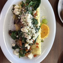 Vegi omelette with feta.
