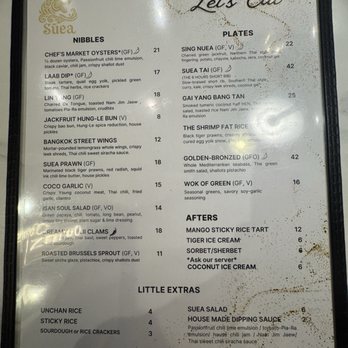 Suea - April 2026 menu.  Where the NOODLE?!!  ...Do NOT expect pad Thai...currently.... Never say never... - Thai Near Me - Augusta, Georgia