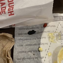 This black speck fell out of my garlic bread bag and I'm not sure how I felt about that.