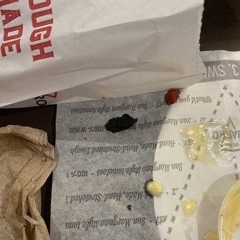 Sbarro - This black speck fell out of my garlic bread bag and I'm not sure how I felt about that. - Italian Near Me - Mesa, Arizona