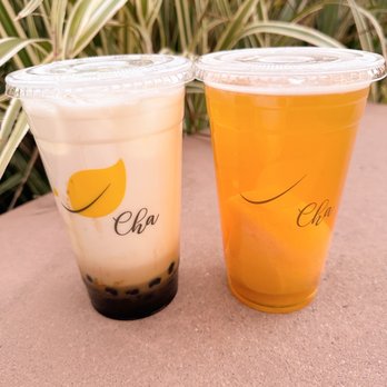 Cha For Tea - Roasted Brown Sugar Milk Latte and Peach Mint Refresher. - Coffee & Tea Near Me - Irvine, California Cha For Tea - Roasted Brown Sugar Milk Latte and Peach Mint Refresher. - Coffee & Tea Near Me - Irvine, California