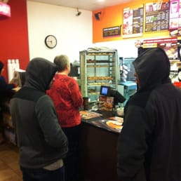  people in a donut shop