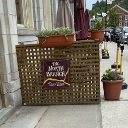 the entrance to the restaurant