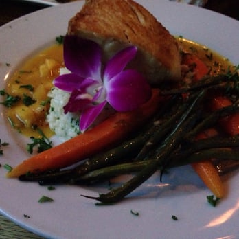 12A Buoy - Wahoo with pineapple rum sauce and haricot verts and carrots. - Seafood Near Me - Fort Pierce, Florida