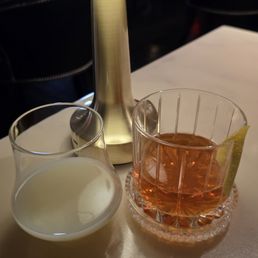 Sazerac with absinthe sidecar