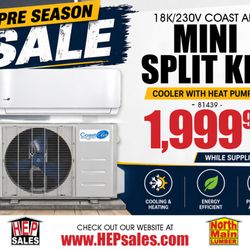 HEP Sales - Get ready for unpredictable FLX weather with pre-season savings on mini split heat pumps--cooling + heating comfort in one!