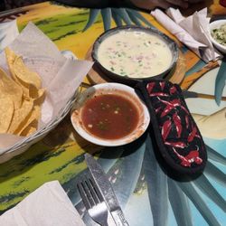 El Centenario Family Mexican Restaurant  - Chips and salsa and queso dip