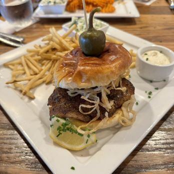 Square Grouper - Islamorada - Grouper sandwich with fries - Seafood Near Me - Islamorada, Florida Square Grouper - Islamorada - Grouper sandwich with fries - Seafood Near Me - Islamorada, Florida
