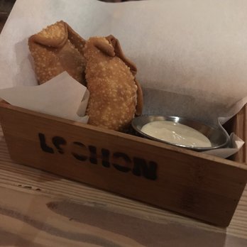 Lechon - Brisket empanadas. The ancho aioli was delicious. We had to ask for another one - Tapas Bars Near Me - Portland, Oregon Lechon - Brisket empanadas. The ancho aioli was delicious. We had to ask for another one - Tapas Bars Near Me - Portland, Oregon