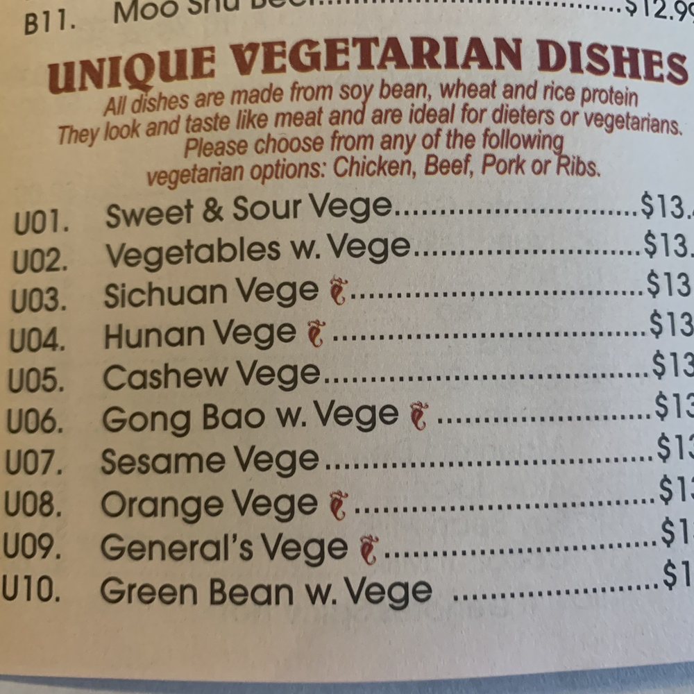 Hong Kong Restaurant - Vegetarian/vegan menu options, I can confirm they offer chicken and beef alternatives. Not sure about the pork or ribs. - Chinese Near Me - Lansing, Michigan Hong Kong Restaurant - Vegetarian/vegan menu options, I can confirm they offer chicken and beef alternatives. Not sure about the pork or ribs. - Chinese Near Me - Lansing, Michigan