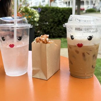 Raphael’s Bakery - Chouquettes and an iced latte - Bakeries Near Me - Greenwich, Connecticut
