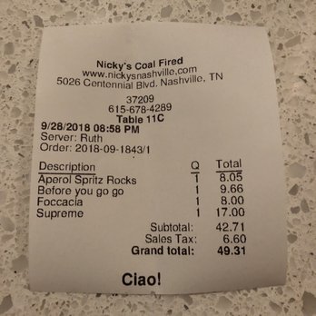 Nicky's Coal Fired - The following are the items that were ordered. Highly recommended choices. - Pizza Near Me - Nashville, Tennessee Nicky's Coal Fired - The following are the items that were ordered. Highly recommended choices. - Pizza Near Me - Nashville, Tennessee