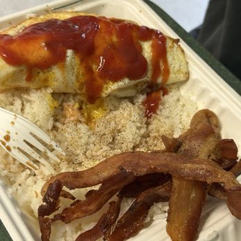 Kitchen Delight - Bacon over double plate - Hawaiian Near Me - Wahiawā, Hawaii