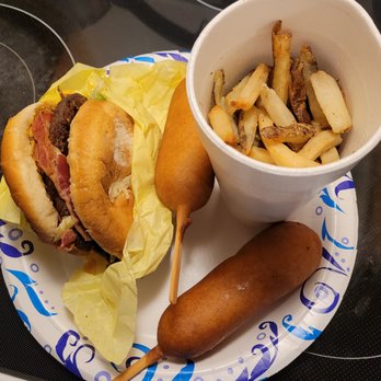 Bud's Burgers - Large French Fries, Double Giant w/Cheese no Onions and 2 Corndogs. - Burgers Near Me - Vallejo, California Bud's Burgers - Large French Fries, Double Giant w/Cheese no Onions and 2 Corndogs. - Burgers Near Me - Vallejo, California