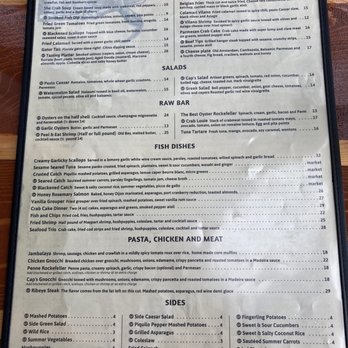 Caps On The Water - Menu 7-4-20 - Seafood Near Me - St Augustine, Florida