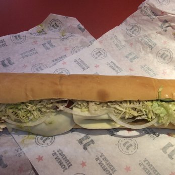 Jimmy John's - Giant (16") veggie. Double provolone with all the veggies. - Sandwiches Near Me - Fort Walton Beach, Florida Jimmy John's - Giant (16") veggie. Double provolone with all the veggies. - Sandwiches Near Me - Fort Walton Beach, Florida