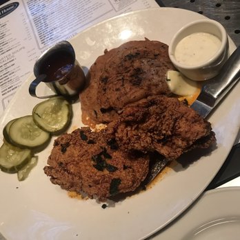Yard House - Nashville fried chicken...good but not great! pancakes were awesome! I would get this dish again if I'm craving for spicy fried chicken. - New American Near Me - Springfield, Virginia Yard House - Nashville fried chicken...good but not great! pancakes were awesome! I would get this dish again if I'm craving for spicy fried chicken. - New American Near Me - Springfield, Virginia