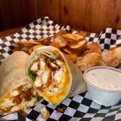 Timbers BBQ And Grill - This is the Spicy Wrap with house chips