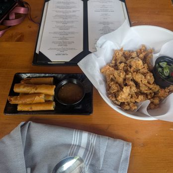 Be More Pacific - Chicken skins and lumpia (Shanghai Dynamite) - Filipino Near Me - Houston, Texas Be More Pacific - Chicken skins and lumpia (Shanghai Dynamite) - Filipino Near Me - Houston, Texas