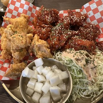 Maru Korean Bistro - Korean fried chicken - half original/half yangnyum (sweet & spicy) - Barbeque Near Me - Fairfield, California Maru Korean Bistro - Korean fried chicken - half original/half yangnyum (sweet & spicy) - Barbeque Near Me - Fairfield, California