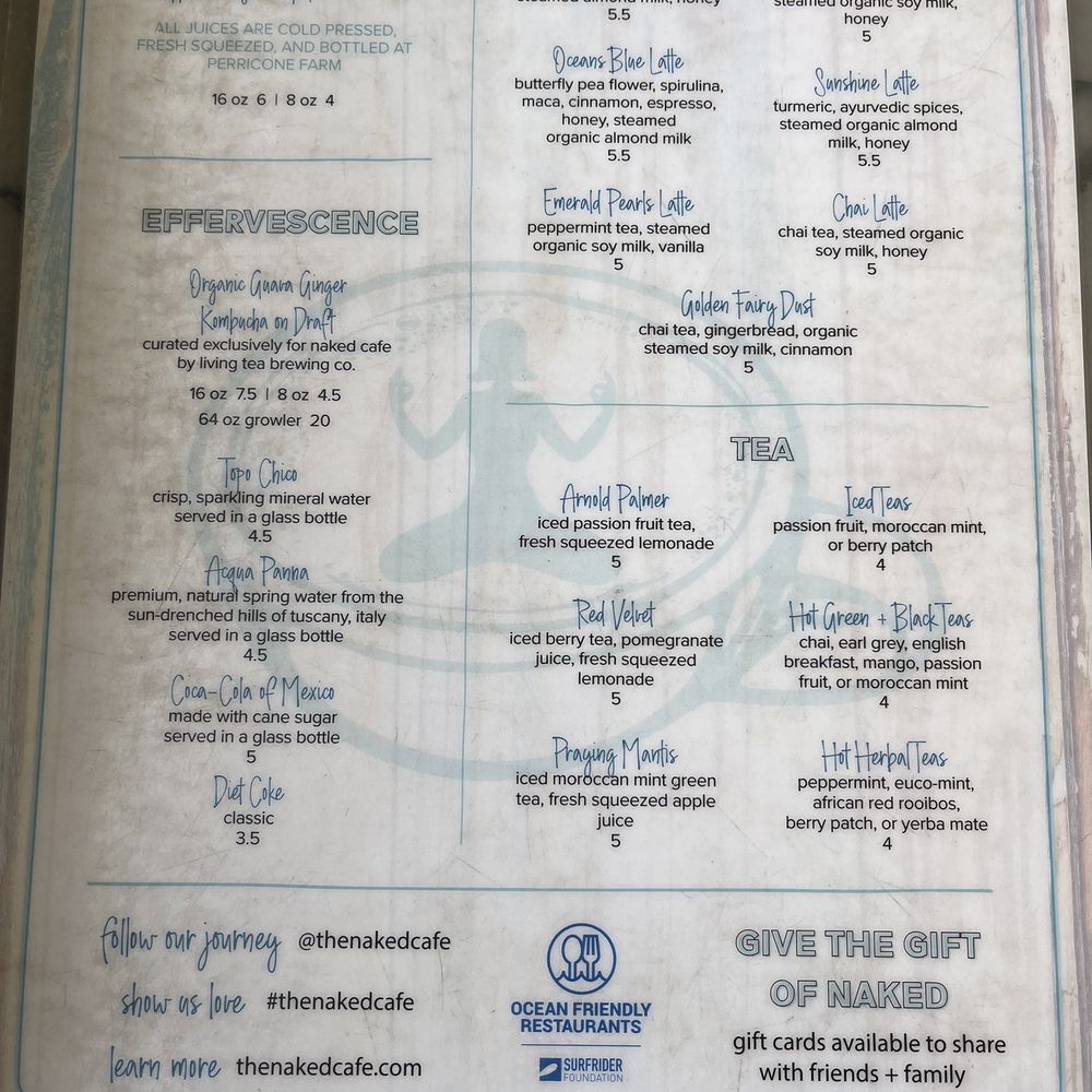 Naked Cafe - Drink Menu April 2024 - Breakfast & Brunch Near Me - Solana Beach, California Naked Cafe - Drink Menu April 2024 - Breakfast & Brunch Near Me - Solana Beach, California