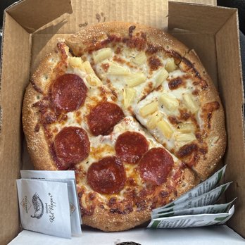 The Dam Pizza Place - Half pepperoni half pineapple - Pizza Near Me - American Falls, Idaho The Dam Pizza Place - Half pepperoni half pineapple - Pizza Near Me - American Falls, Idaho