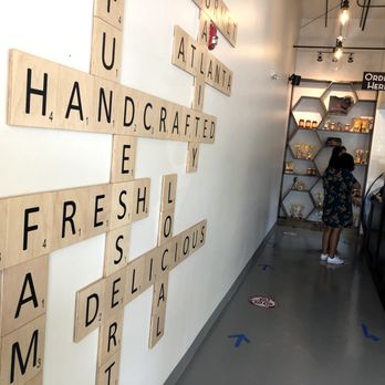 Where's The Scoop - a scrabble board on the wall - Bubble Tea Near Me - Alpharetta, Georgia