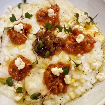 9th Street Bistro - Corn risotto with added shrimp - Modern European Near Me - Noblesville, Indiana 9th Street Bistro - Corn risotto with added shrimp - Modern European Near Me - Noblesville, Indiana