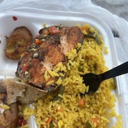 Salmon, rice Salmon, rice