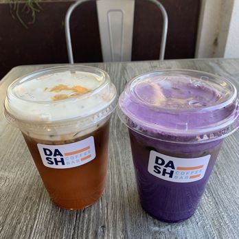 Dash Coffee Bar - Ube Foam Latte Iced Dirty Thai Tea Latte Iced - Coffee & Tea Near Me - Pasadena, California Dash Coffee Bar - Ube Foam Latte Iced Dirty Thai Tea Latte Iced - Coffee & Tea Near Me - Pasadena, California