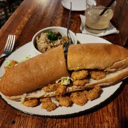 Chimes Restaurant - Shrimp Po Boy and a side of Jambalaya