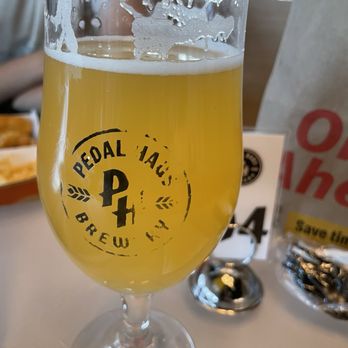 Pedal Haus Brewery - Great Hazy beer called The White Rabbit. Glass of beer is $10.99 - Pizza Near Me - Phoenix, Arizona Pedal Haus Brewery - Great Hazy beer called The White Rabbit. Glass of beer is $10.99 - Pizza Near Me - Phoenix, Arizona