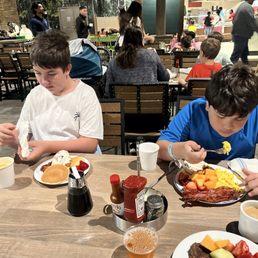 The boys loved their breakfast! The boys loved their breakfast!