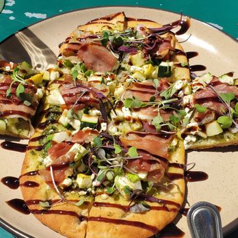 Forgotten Tonic - Pesto Flatbread with Prosciutto - Wine Bars Near Me - Saint Augustine, Florida Forgotten Tonic - Pesto Flatbread with Prosciutto - Wine Bars Near Me - Saint Augustine, Florida