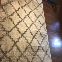 You can still see where the coffee table sat. You can still see where the coffee table sat.
