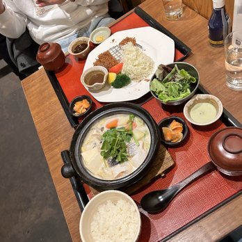 Ootoya Times Square - Salmon Tonyu Nabe Set, Tonkatsu Set w/ Curry Rice - Sushi Bars Near Me - New York, New York