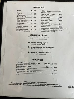 Menu photo 2 El Taco Jalisco Buford, GA