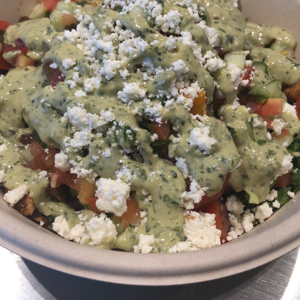 CAVA - Chicken bowl with feta & lemon herb tahini dressing - Mediterranean Near Me - Charlotte, North Carolina CAVA - Chicken bowl with feta & lemon herb tahini dressing - Mediterranean Near Me - Charlotte, North Carolina