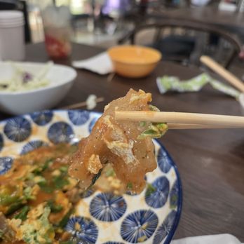 Class 302 Tea Cafe - The thick layer of tapioca flour at the bottom of the oyster omelet - Taiwanese Near Me - Irvine, California