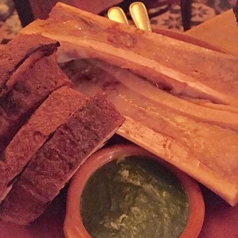 Bar Isabel - Bone marrow ... it looks generous but it barely covers 2 of the 4 pieces of bread - Spanish Near Me - Toronto, Ontario Bar Isabel - Bone marrow ... it looks generous but it barely covers 2 of the 4 pieces of bread - Spanish Near Me - Toronto, Ontario