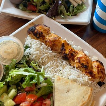 Luna Grill Bressi Ranch - Flat Cut Chicken Kabob Plate Chicken Kabob Plate - Mediterranean Near Me - Carlsbad, California