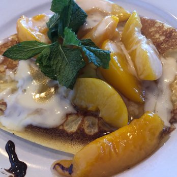 Clafoutis - Caramelized fruits of the day crepe with creme anglaise - French Near Me - Santa Fe, New Mexico