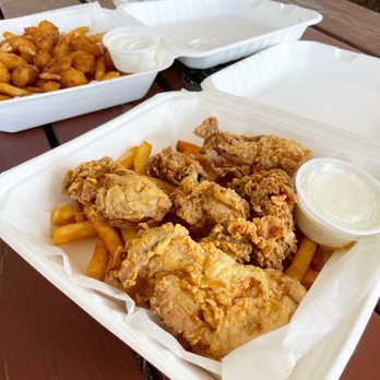The Shrimp Shack - Deep friend oysters and popcorn shrimp in the back - Seafood Near Me - Anacortes, Washington The Shrimp Shack - Deep friend oysters and popcorn shrimp in the back - Seafood Near Me - Anacortes, Washington