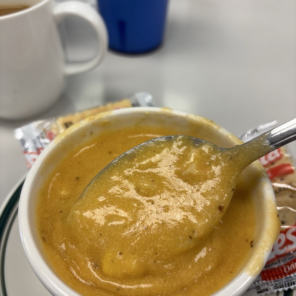 Peter's Luncheonette - Shrimp corn bisque soup - American Near Me - Patchogue, New York Peter's Luncheonette - Shrimp corn bisque soup - American Near Me - Patchogue, New York