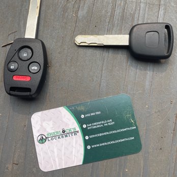 Sherlock's Locksmith - 2 keys he programmed free of charge for me. - Keys & Locksmiths Near Me - Pittsburgh, Pennsylvania Sherlock's Locksmith - 2 keys he programmed free of charge for me. - Keys & Locksmiths Near Me - Pittsburgh, Pennsylvania