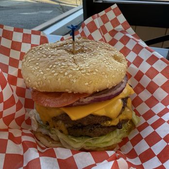 The Happy Hound  - DOUBLE HAPPY BURGER - Hot Dogs Near Me - Los Gatos, California