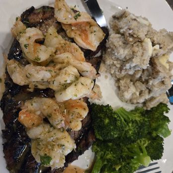 Riley Street Station - Shrimp Scampi over Ribeye - Seafood Near Me - East Aurora, New York Riley Street Station - Shrimp Scampi over Ribeye - Seafood Near Me - East Aurora, New York