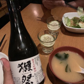 Kotobuki Restaurant - Soju, miso soup, and salad. LOVE their salad dressing!!! Soju was strong, but tasty! - Japanese Near Me - Roslyn, New York Kotobuki Restaurant - Soju, miso soup, and salad. LOVE their salad dressing!!! Soju was strong, but tasty! - Japanese Near Me - Roslyn, New York