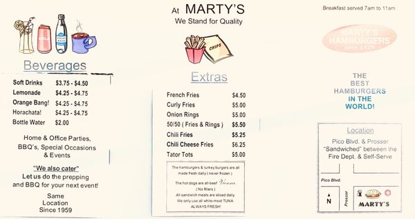 Menu photo 3 Marty's Hamburger Stand Los Angeles, CA Menu photo 3 Marty's Hamburger Stand Los Angeles, CA